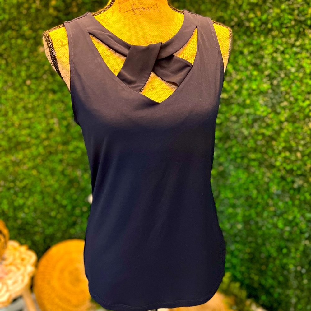 “7th Ave Design Studio by NY&Co” Sleeveless navy blue, size SMALL